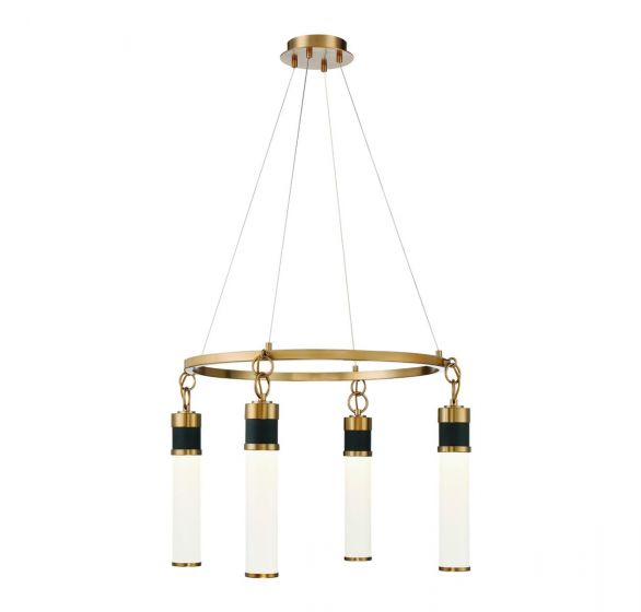 Savoy House Abel Chandelier Chandeliers Savoy House Matte Black with Warm Brass Accents 4 