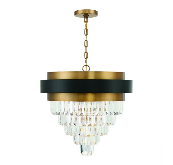 Savoy House Marquise Chandelier Chandeliers Savoy House Matte Black with Warm Brass Accents 4 