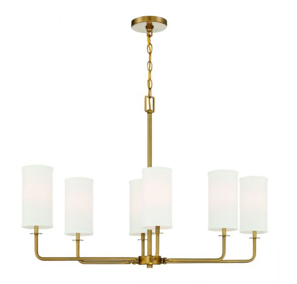 Essentials Powell Chandelier Chandeliers Essentials Warm Brass 6 