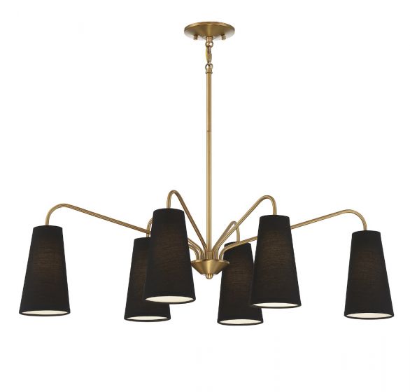 Essentials Edgewood Chandelier Chandeliers Essentials Warm Brass 6 