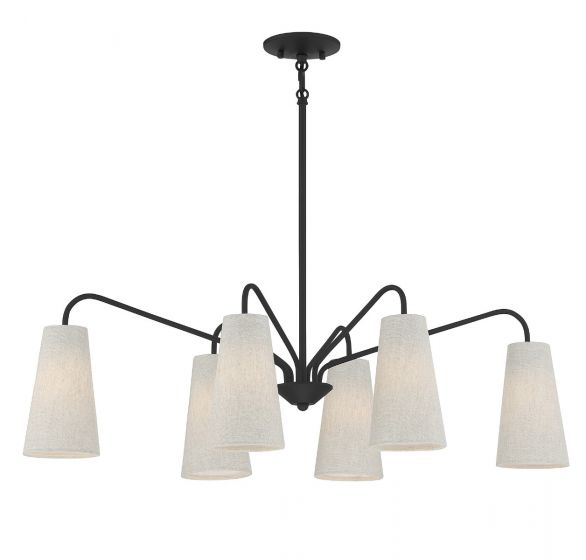 Essentials Edgewood Chandelier Chandeliers Essentials Matte Black 6 