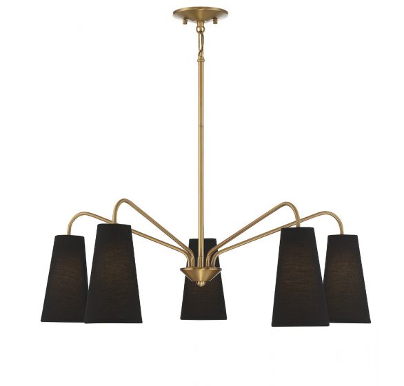 Essentials Edgewood Chandelier Chandeliers Essentials Warm Brass 5 