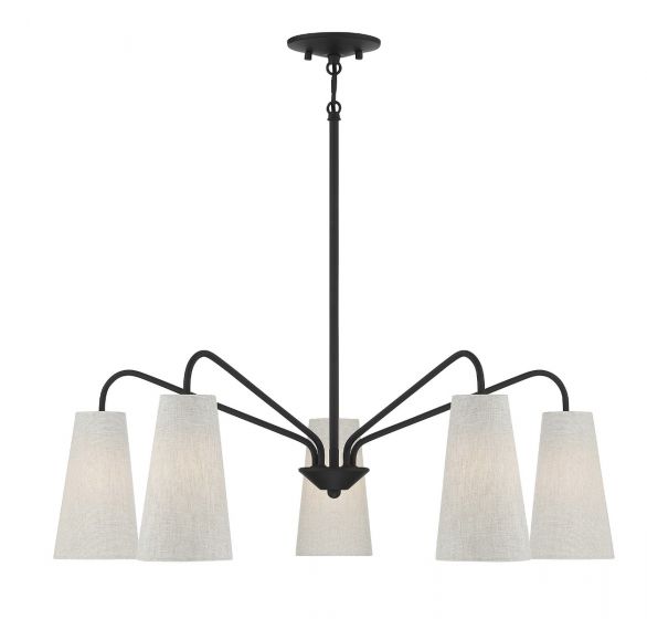 Essentials Edgewood Chandelier Chandeliers Essentials Matte Black 5 