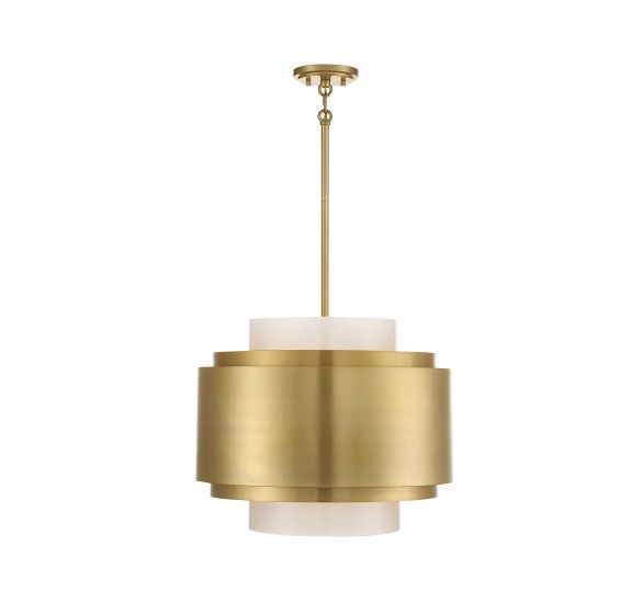 Savoy House Beacon Pendant Pendant Savoy House Burnished Brass 4 Frosted White