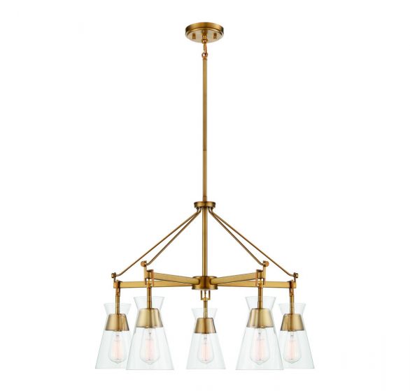 Essentials Lakewood Chandelier Chandeliers Savoy House Warm Brass 5 