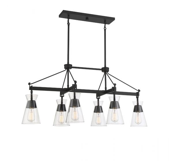 Essentials Lakewood Chandelier Chandeliers Essentials Matte Black 6 