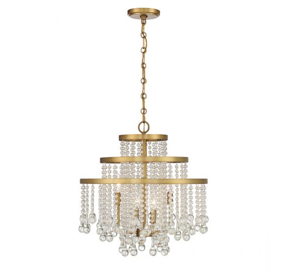 Savoy House Luna Chandelier Chandeliers Savoy House Warm Brass 4 