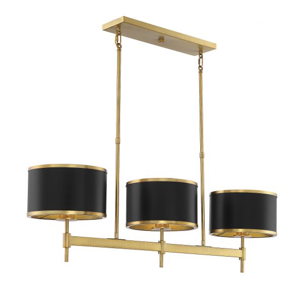 Savoy House Delphi Chandelier Chandeliers Savoy House Black with Warm Brass Accents 3 