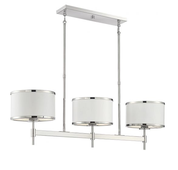 Savoy House Delphi Chandelier Chandeliers Savoy House White with Polished Nickel Acccents 3 