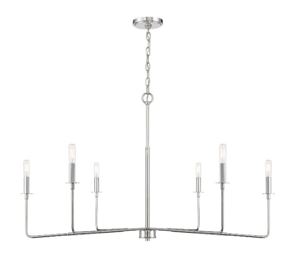 Essentials Salerno Chandelier Chandeliers Essentials Polished Nickel 6 