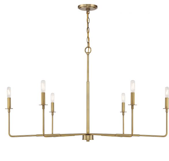 Essentials Salerno Chandelier Chandeliers Essentials Warm Brass 6 