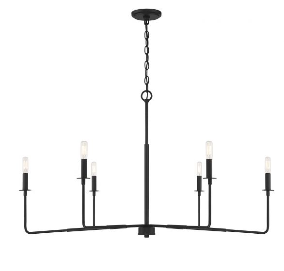 Essentials Salerno Chandelier Chandeliers Essentials Matte Black 6 