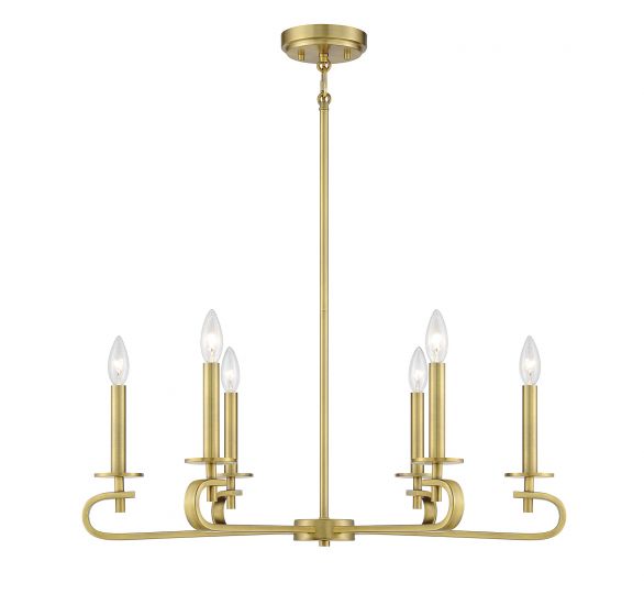 Essentials Torino Chandelier Chandeliers Essentials Warm Brass 6 