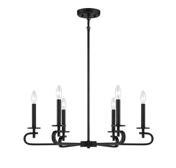 Essentials Torino Chandelier Chandeliers Essentials Matte Black 6 