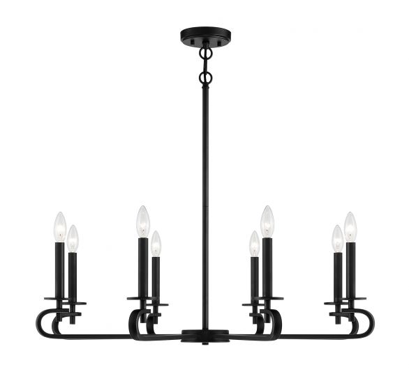 Essentials Torino Chandelier Chandeliers Essentials Matte Black 8 