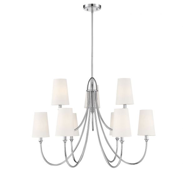 Essentials Cameron Chandelier Chandeliers Essentials Polished Nickel 9 