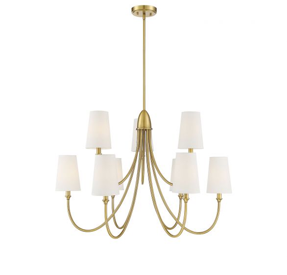 Essentials Cameron Chandelier Chandeliers Essentials Warm Brass 9 