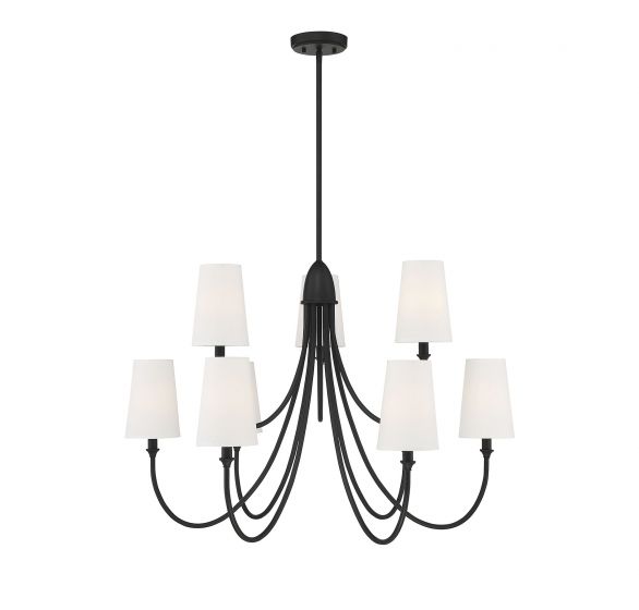 Essentials Cameron Chandelier Chandeliers Essentials Matte Black 9 