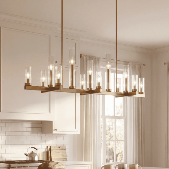 Savoy House Carina 13-Light Linear Chandelier in Warm Brass 1-2636-13-322