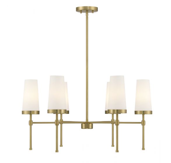 Essentials Haynes Chandelier Chandeliers Savoy House Warm Brass 6 