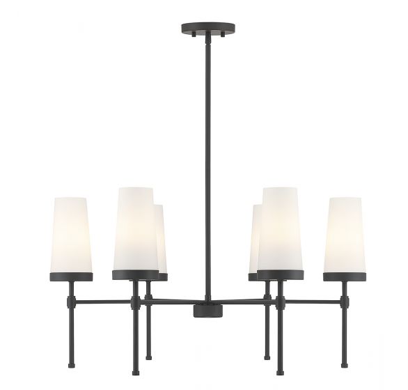 Essentials Haynes Chandelier Chandeliers Essentials Matte Black 6 