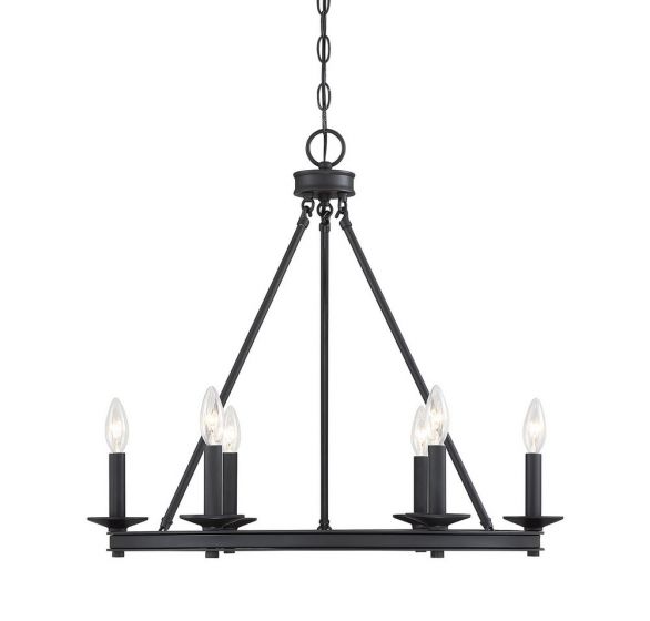 Essentials Middleton Chandelier Chandeliers Essentials Matte Black 6 