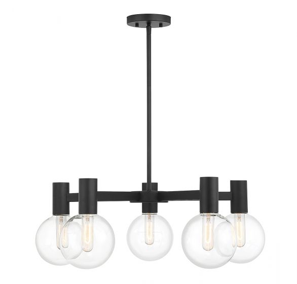 Essentials Wright Chandelier Chandeliers Essentials Matte Black 5 