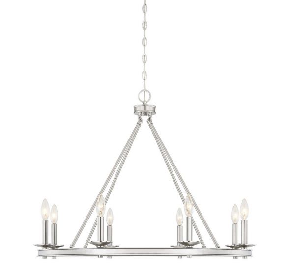 Essentials Middleton Chandelier Chandeliers Essentials Satin Nickel 8 