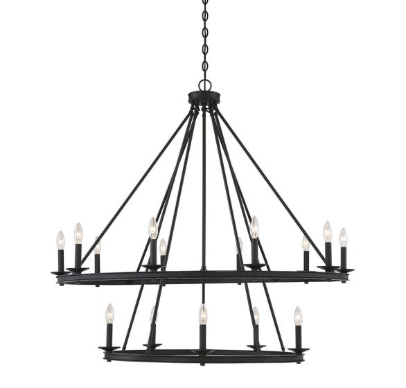 Essentials Middleton Chandelier Chandeliers Essentials Matte Black 15 