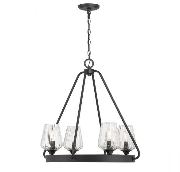 Essentials Carlton Chandelier Chandeliers Essentials Matte Black 4 