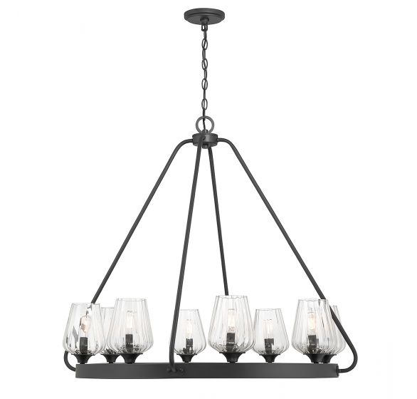 Essentials Carlton Chandelier Chandeliers Essentials Matte Black 8 