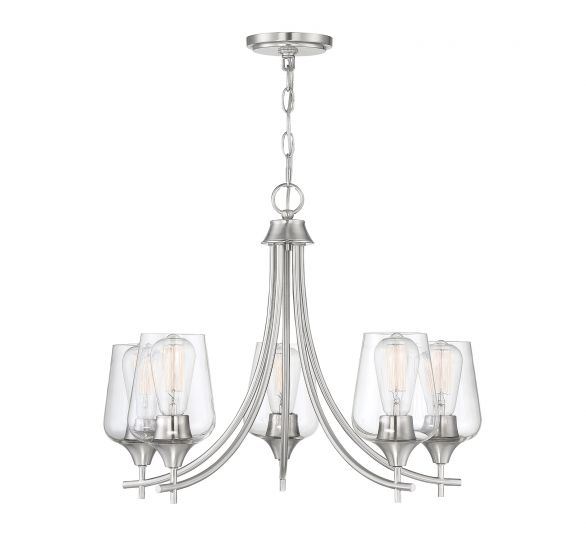 Essentials Octave Chandelier Chandeliers Essentials Satin Nickel 5 