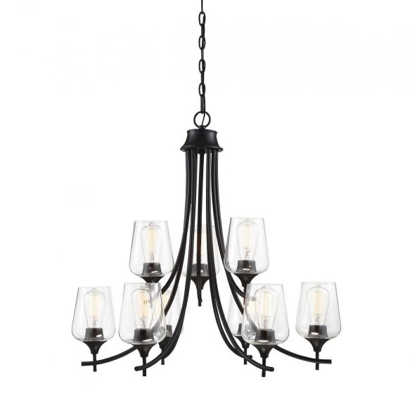 Essentials Octave Chandelier Chandeliers Essentials Black 9 