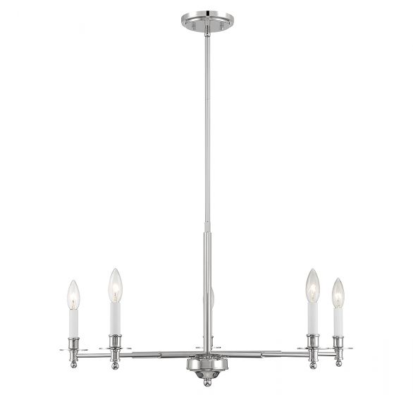 Essentials Jasmine Chandelier Chandeliers Savoy House Polished Nickel 5 