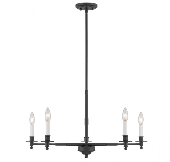 Essentials Jasmine Chandelier Chandeliers Essentials Matte Black 5 