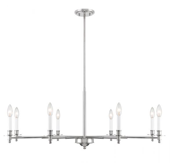 Essentials Jasmine Chandelier Chandeliers Essentials Polished Nickel 8 