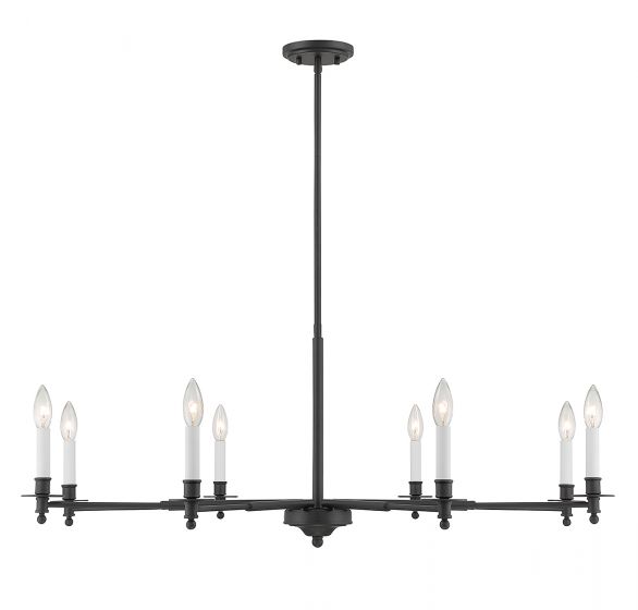 Essentials Jasmine Chandelier Chandeliers Essentials Matte Black 8 