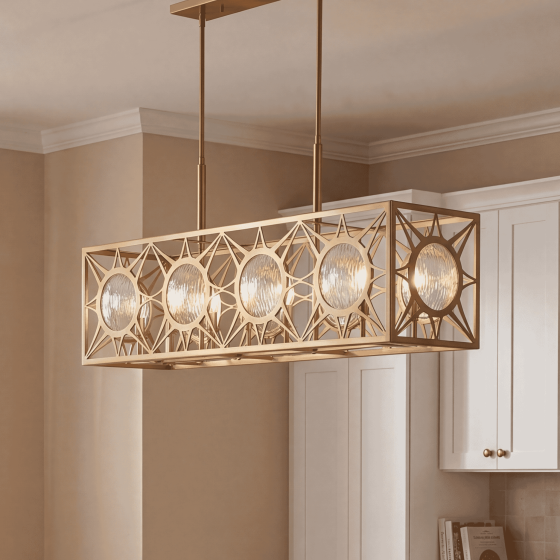 Savoy House Balfour 8-Light Linear Chandelier in Warm Brass 1-5066-8-322