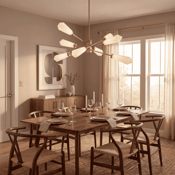 Savoy House Leland 8-Light Chandelier in Noble Brass by Dann Foley 1-6120-8-127