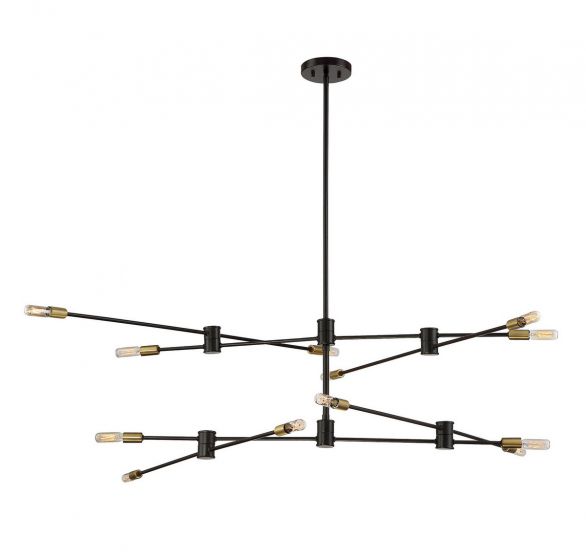 Savoy House Lyrique Chandelier Chandeliers Savoy House Bronze with Brass Accents 12 