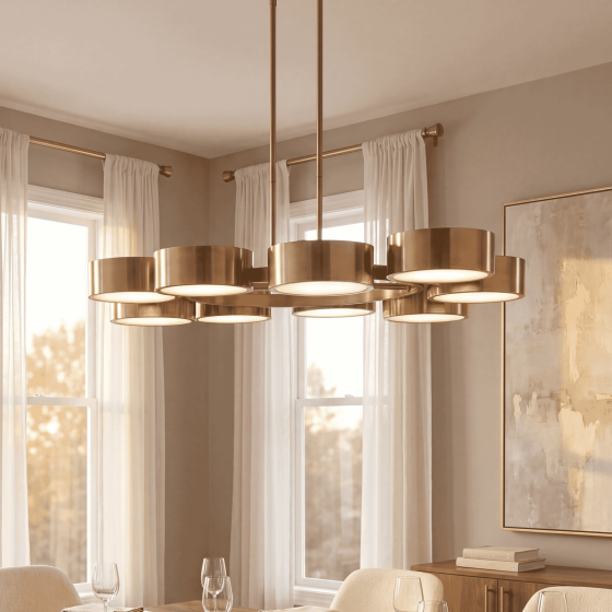 Savoy House Talamanca 9-Light LED Chandelier in Noble Brass by Breegan Jane 1-7508-9-127