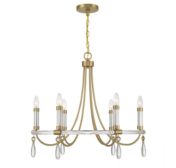 Savoy House Mayfair Chandelier Chandeliers Savoy House Warm Brass and Chrome 6 