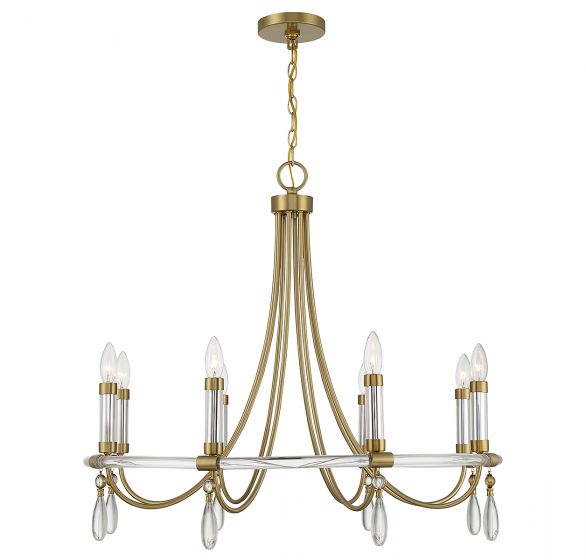 Savoy House Mayfair Chandelier Chandeliers Savoy House Warm Brass and Chrome 8 