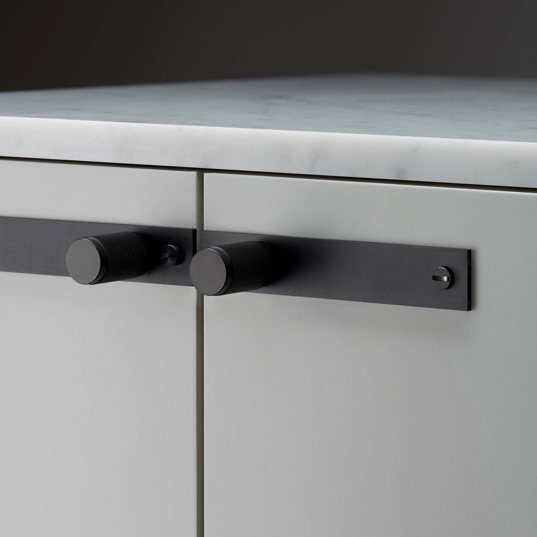 Buster + Punch Furniture Knob | Cross Knurl | Plate