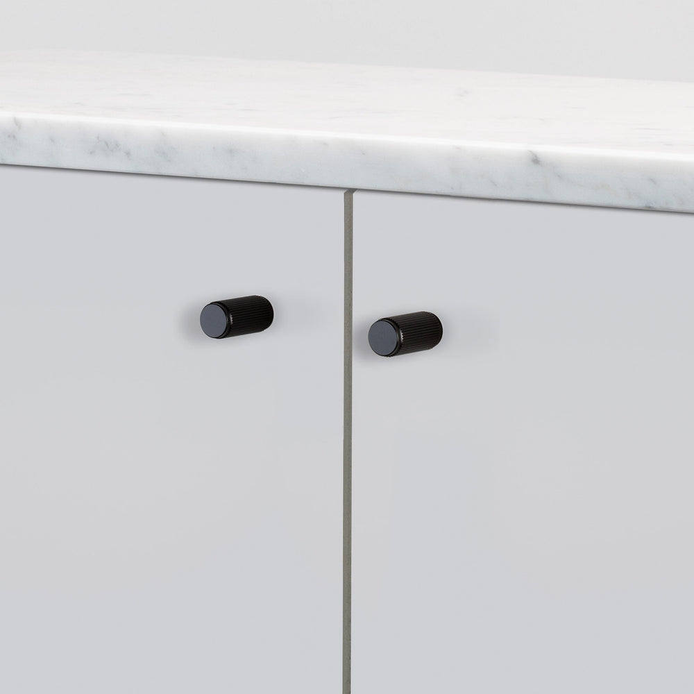 Buster + Punch Black Furniture Knob | Linear Knurl - Model UFK-023955