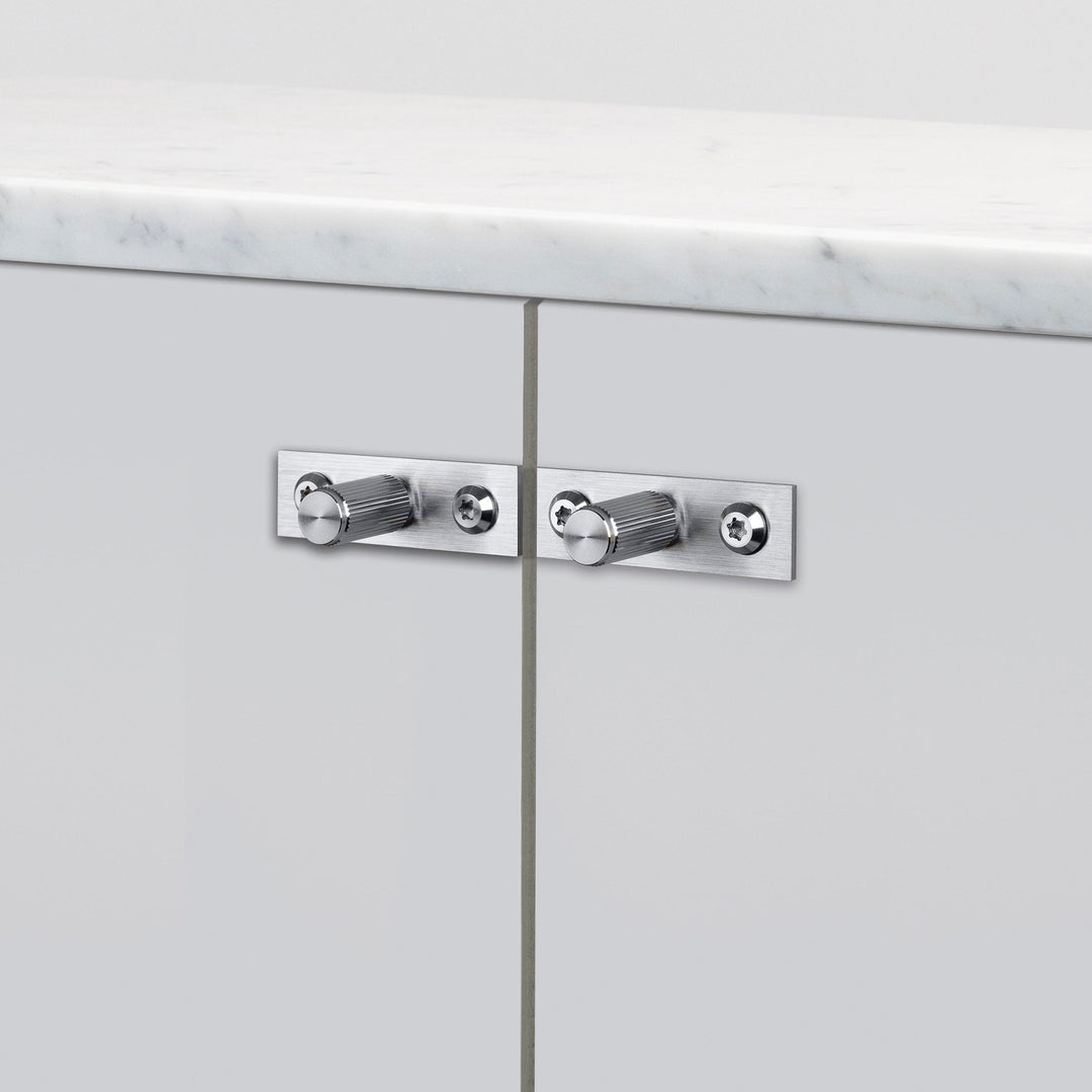 Buster + Punch Furniture Knob | Linear Knurl Design | Plate