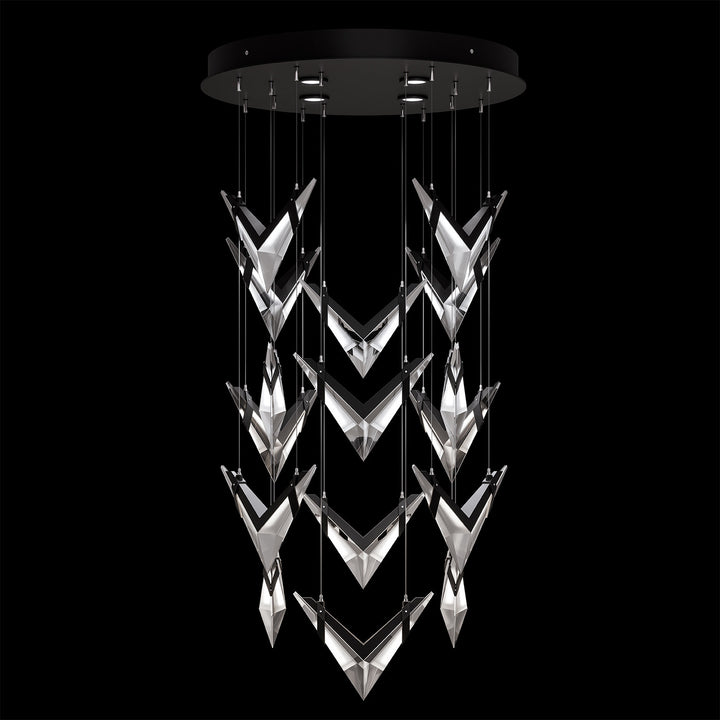 Fine Art Handcrafted Lighting Blade 32"W Round Pendant (Model 100053)