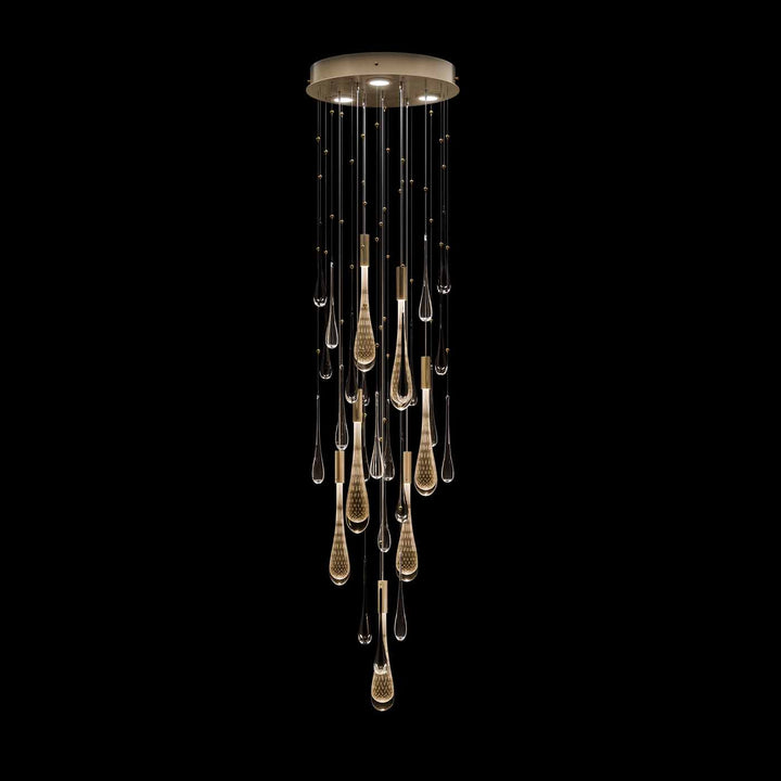 Fine Art Handcrafted Lighting Rain 18"W Round Pendant (Model 100136)