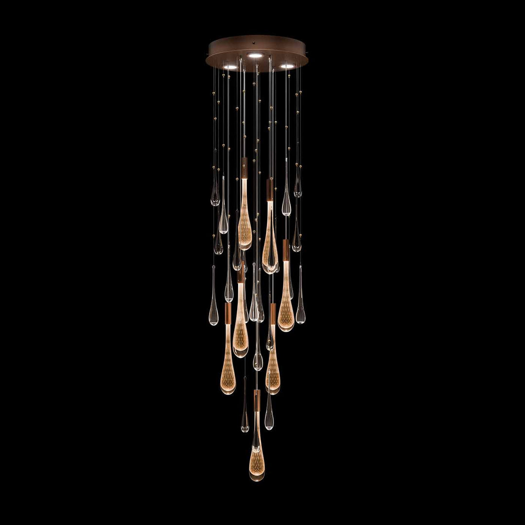 Fine Art Handcrafted Lighting Rain 18"W Round Pendant (Model 100136)