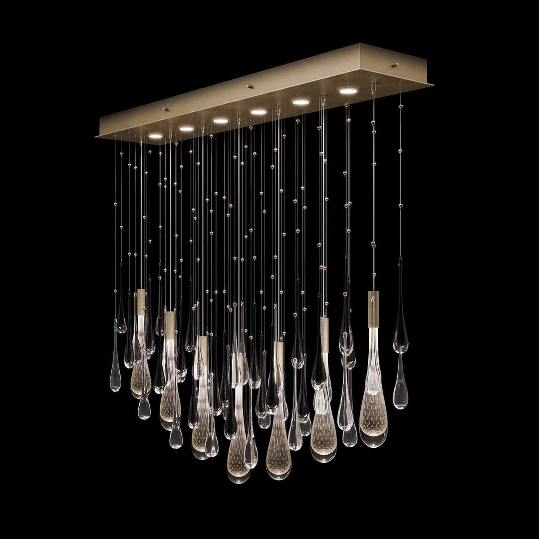 Fine Art Handcrafted Lighting Rain 51"W Rectangular Pendant (Model 100138)